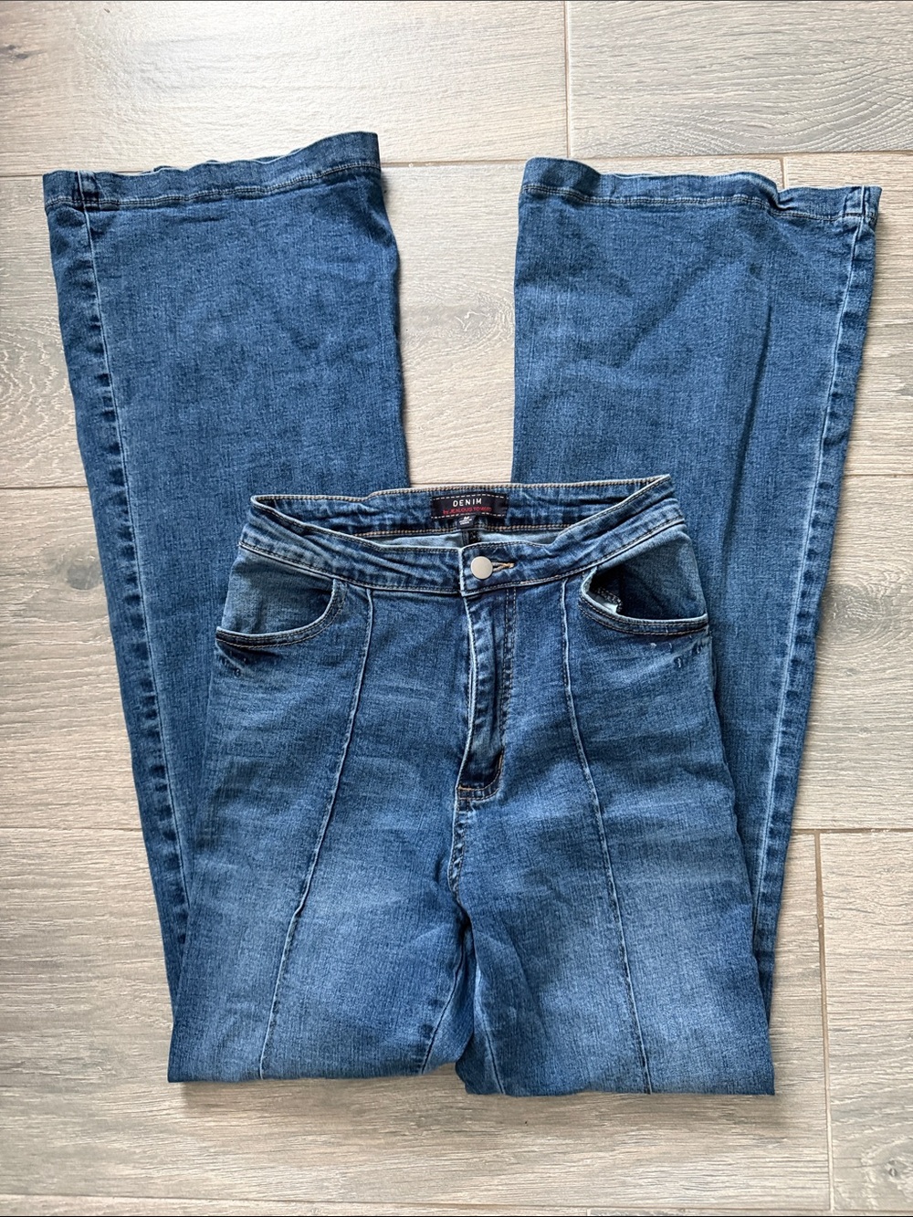 Jealous Tomato Medium Blue Wide-Leg Jeans